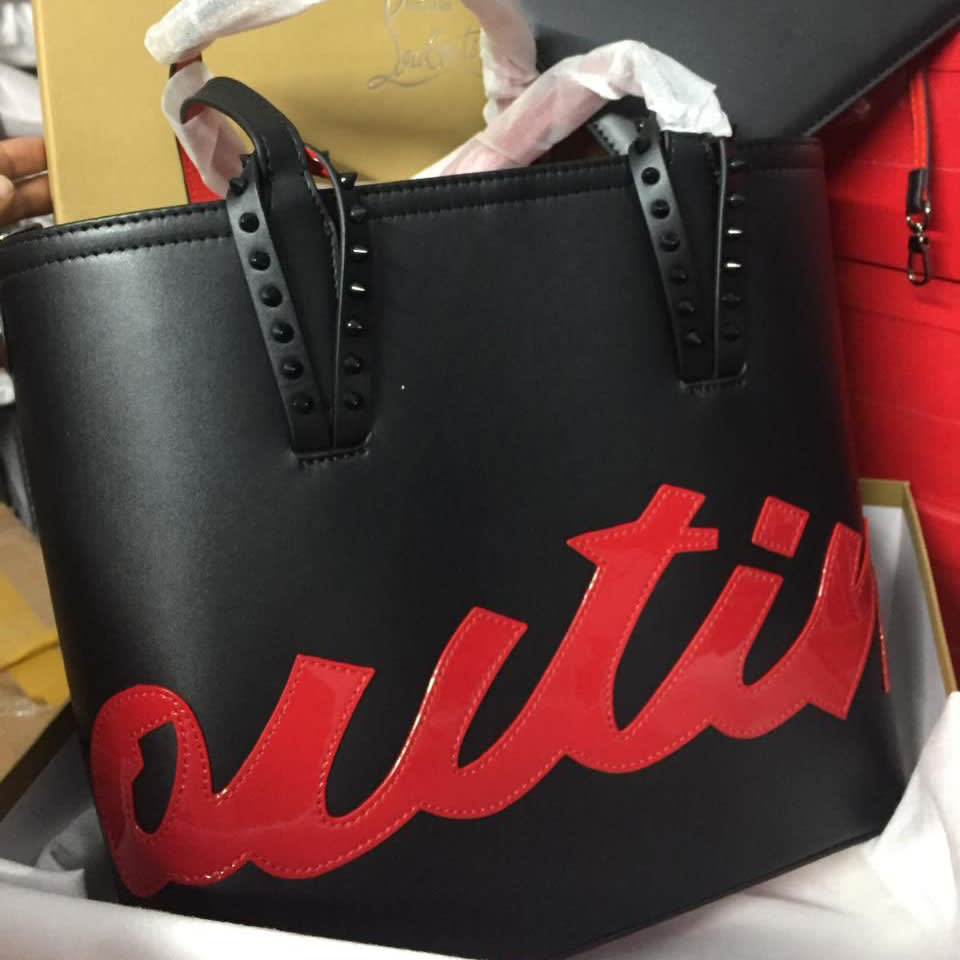 Christian Louboutin Leather Cabata Logo Black Tote Bag-0