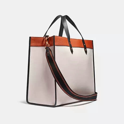 Coach Field Tote Bag 40 In Colorblock With Coach Badge-2