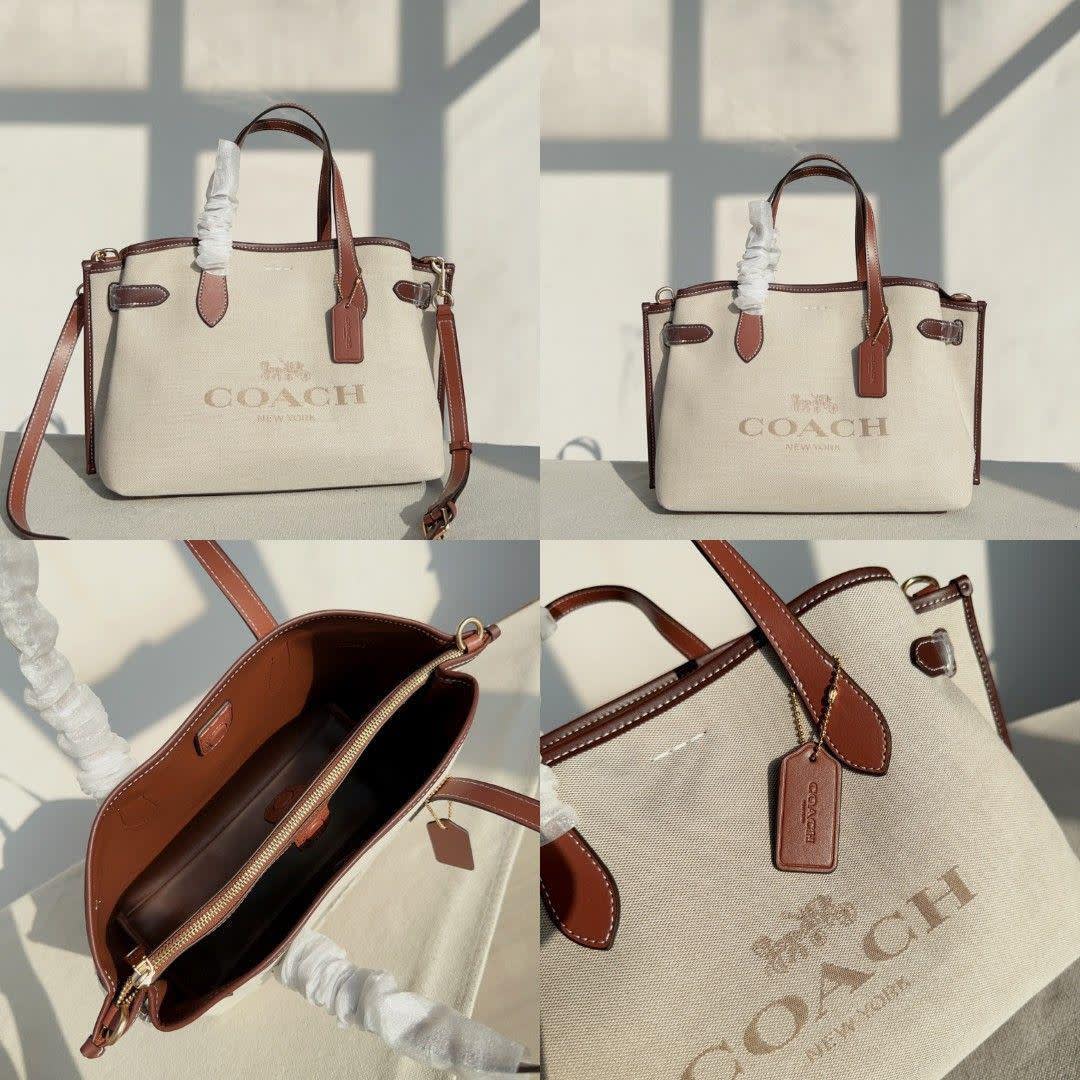 Coach Hanna Light Beige Shoulder Bag-1