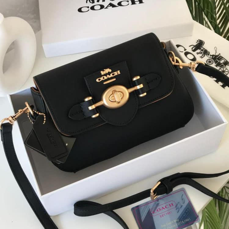 Coach Brie Shoulder Bag In Colorblock Black Signature Canvas Bag-0