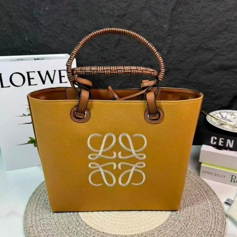 Loewe Yellow Leather Tote Bag-0