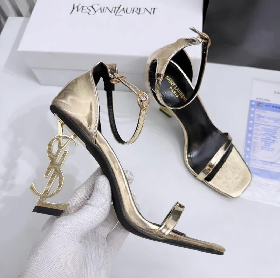 Ysl Opyum Golden Heel Sandals-0