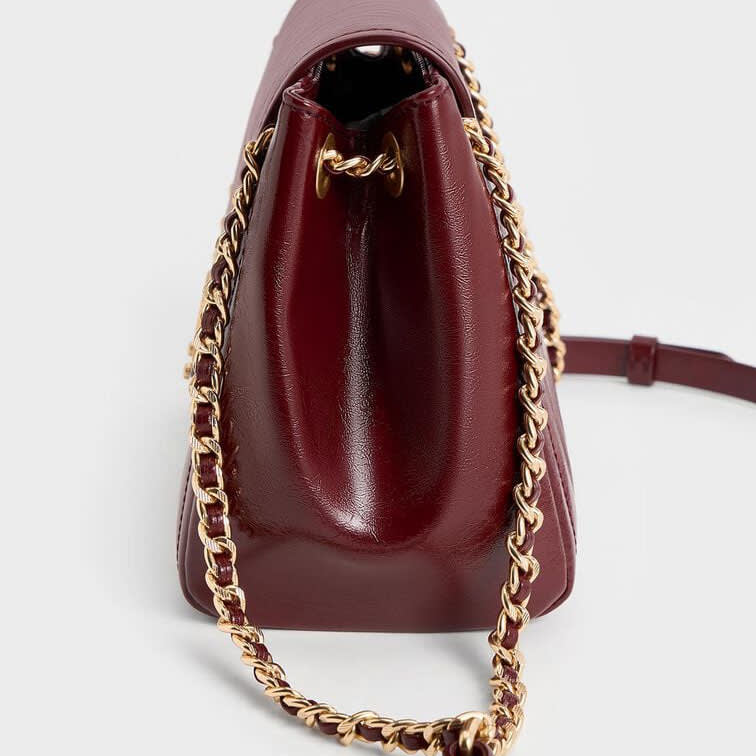 Charles & Keith Axel Faux Suede Wine Bowling-3