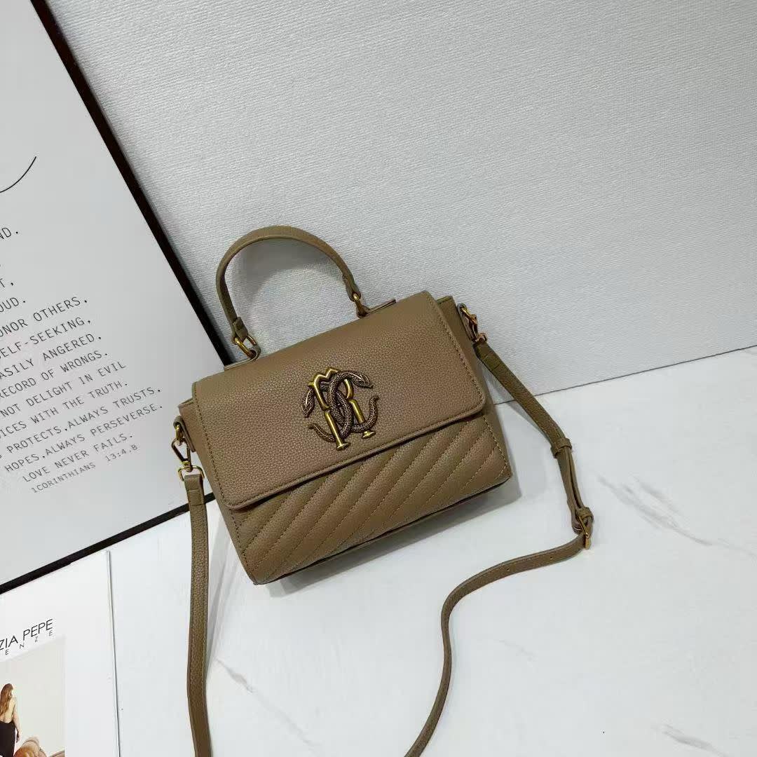 Roberto Cavalli Monogram Mirror Snake Beige Shoulder Bag-0