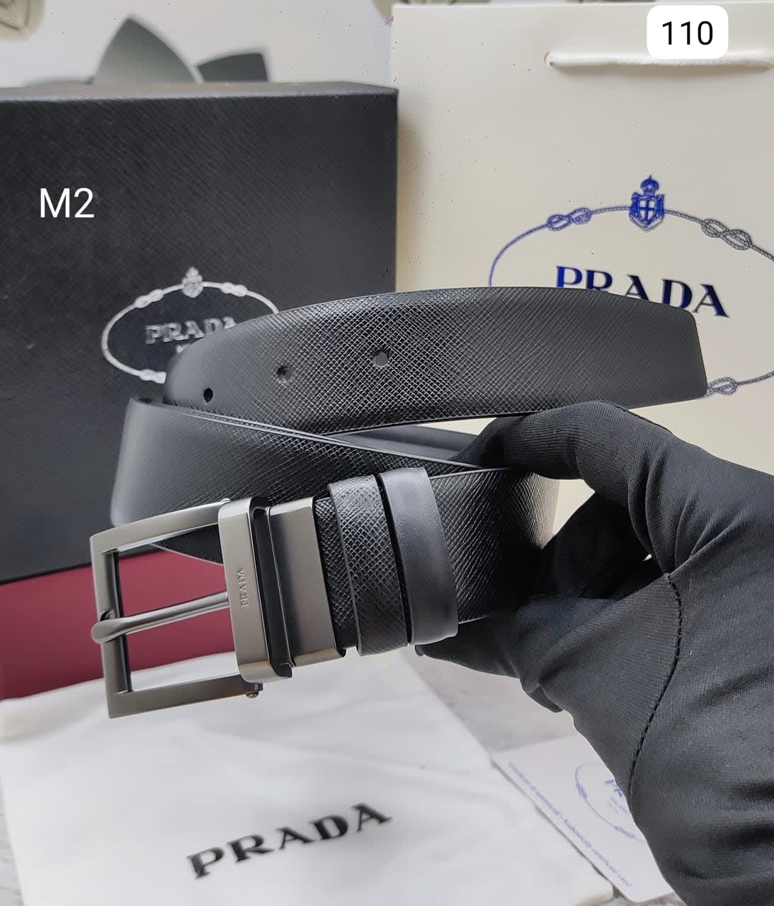 Prada Black Premium Quality Leather Belt-0