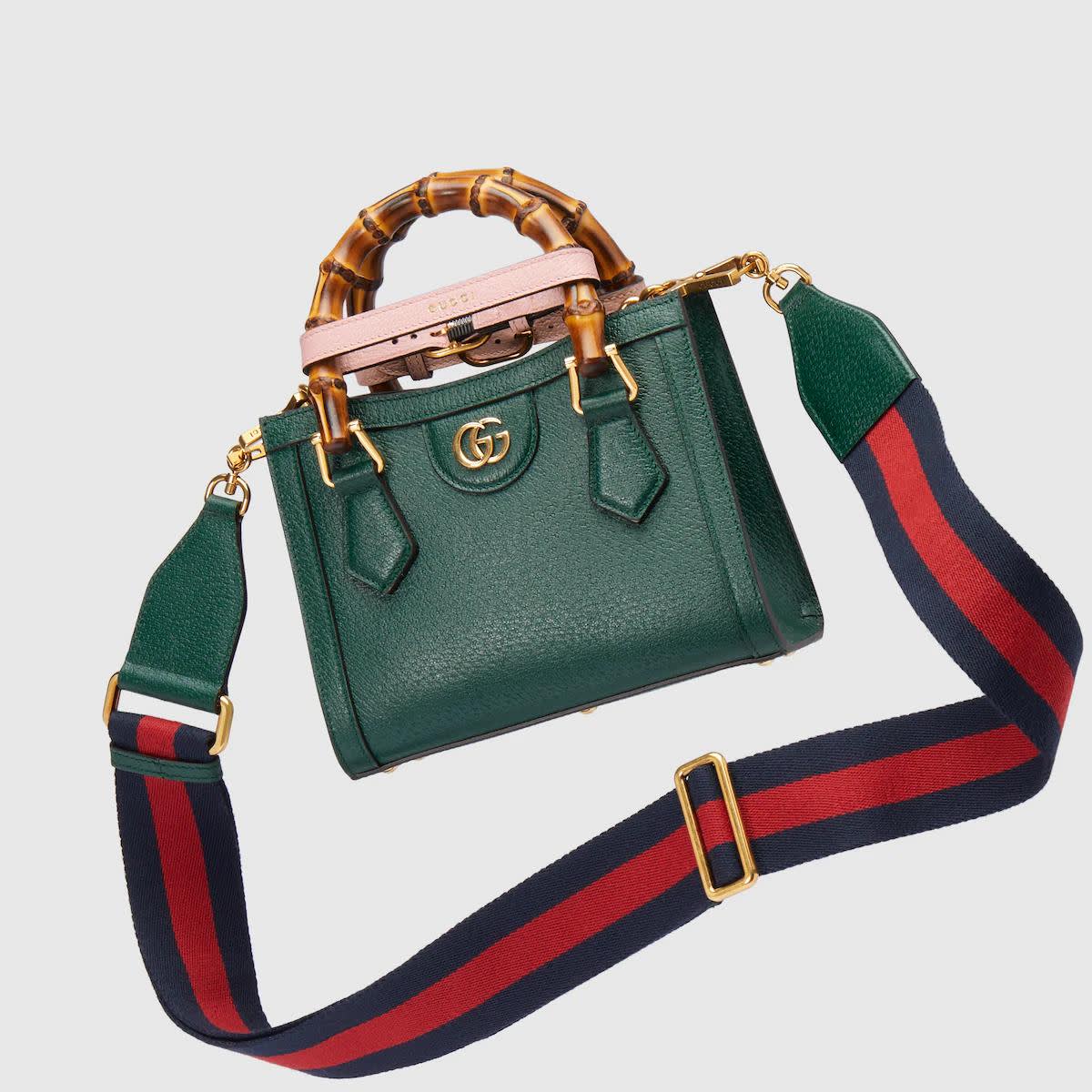 Gucci Diana Bamboo Small Green Leather Bag-8
