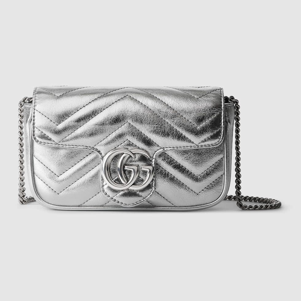 Gucci GG Marmont Silver Mini Bag-0