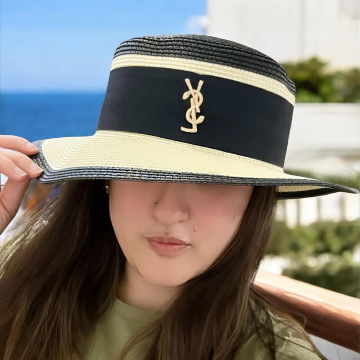 YSL Black & White Premium Bucket Hat-2