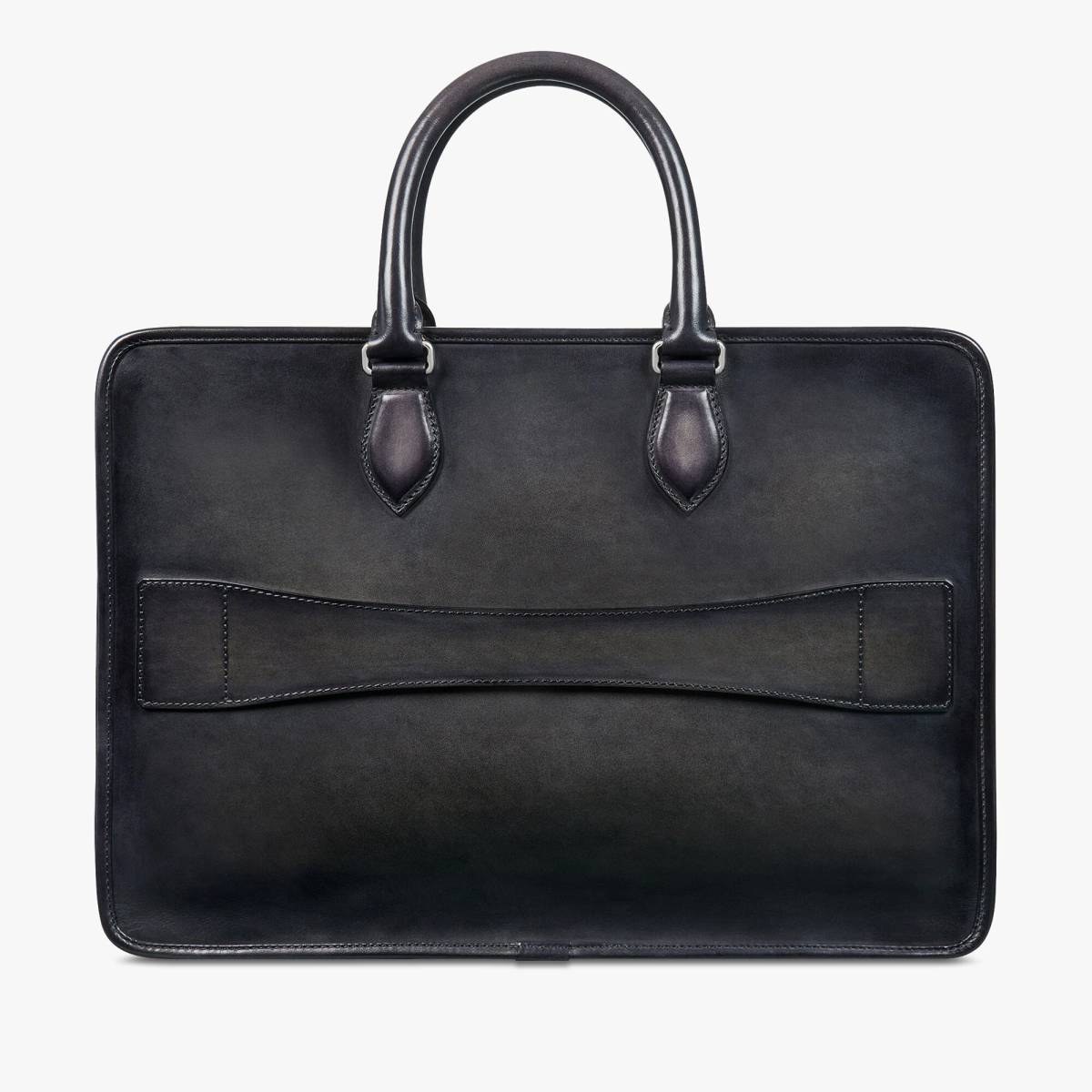 Un Jour Scritto Berluti Black Leather Briefcase-1