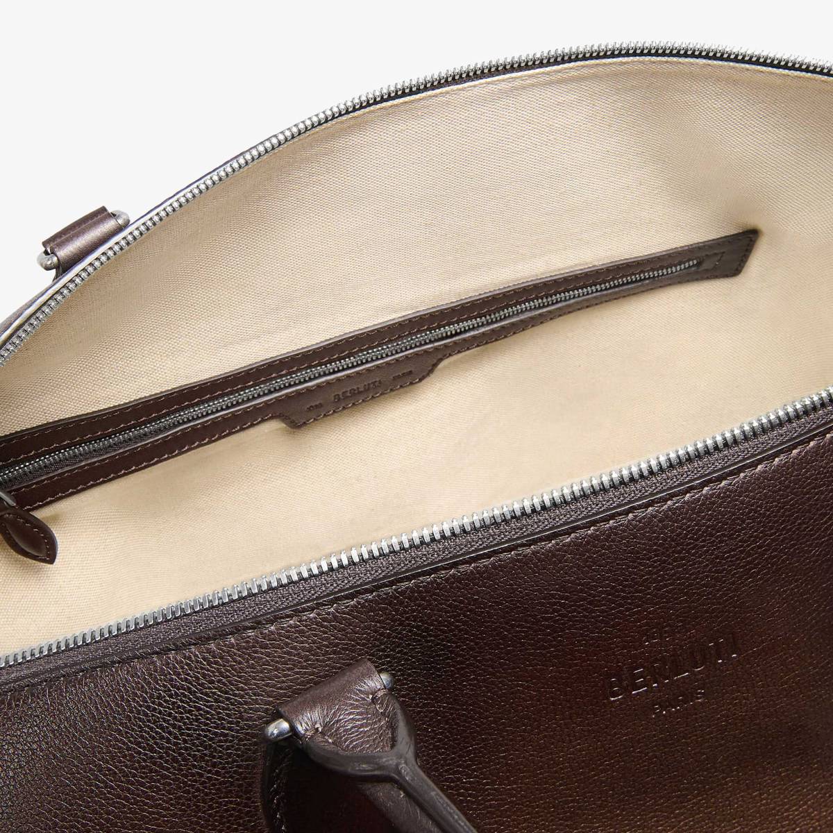 Toujours Soft Zipped Berluti Brown Leather Travel Bag-5