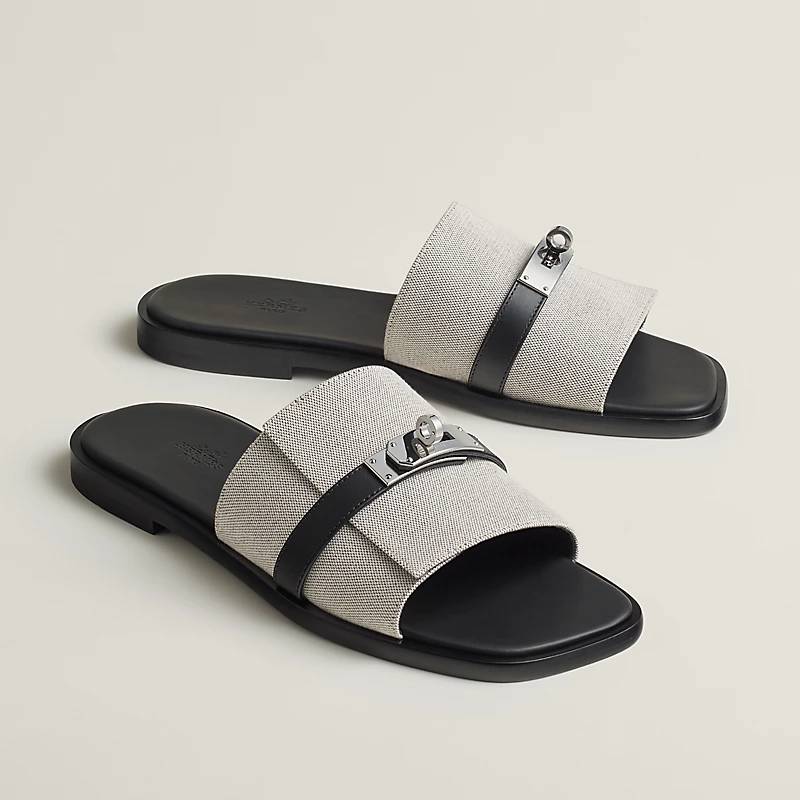 Hermes Light Grey Premium Gabriel Flip-flop-1