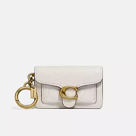 Coach White Mini Tabby Bag Charm In Signature Canvas-0