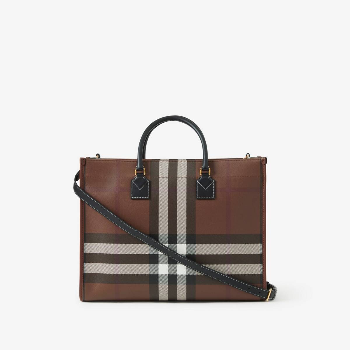 Burberry Large Freya Dark Brown Tote Bag-1