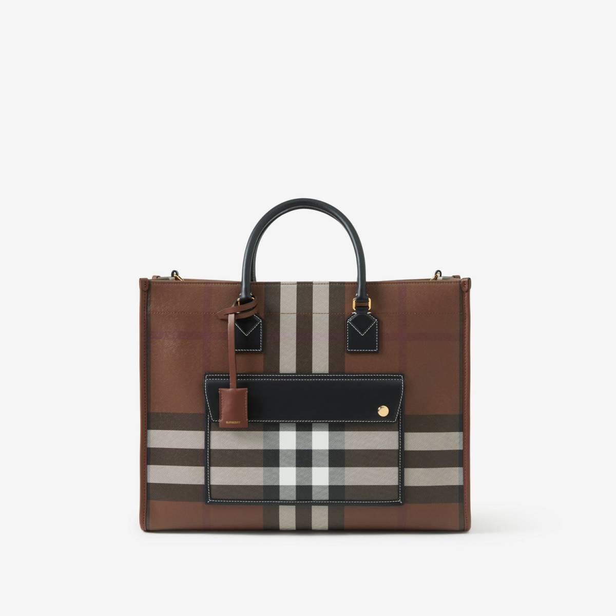 Burberry Large Freya Dark Brown Tote Bag-0
