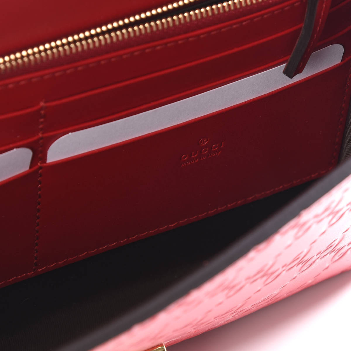 Gucci Guccissima Padlock Clutch Hibiscus Red-8