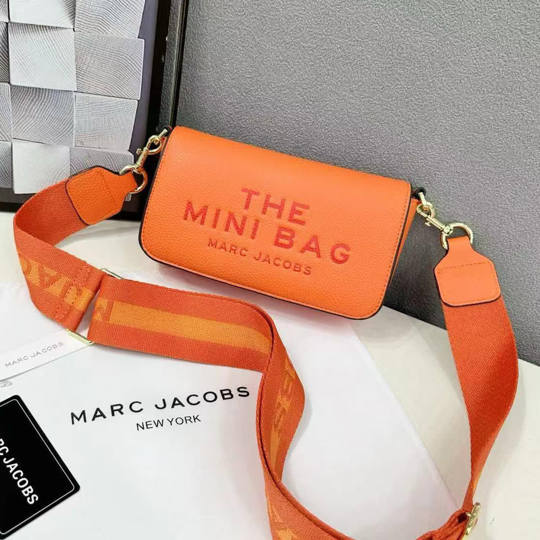 Marc Jacobs Orange Leather Mini Crossbody Bag-0
