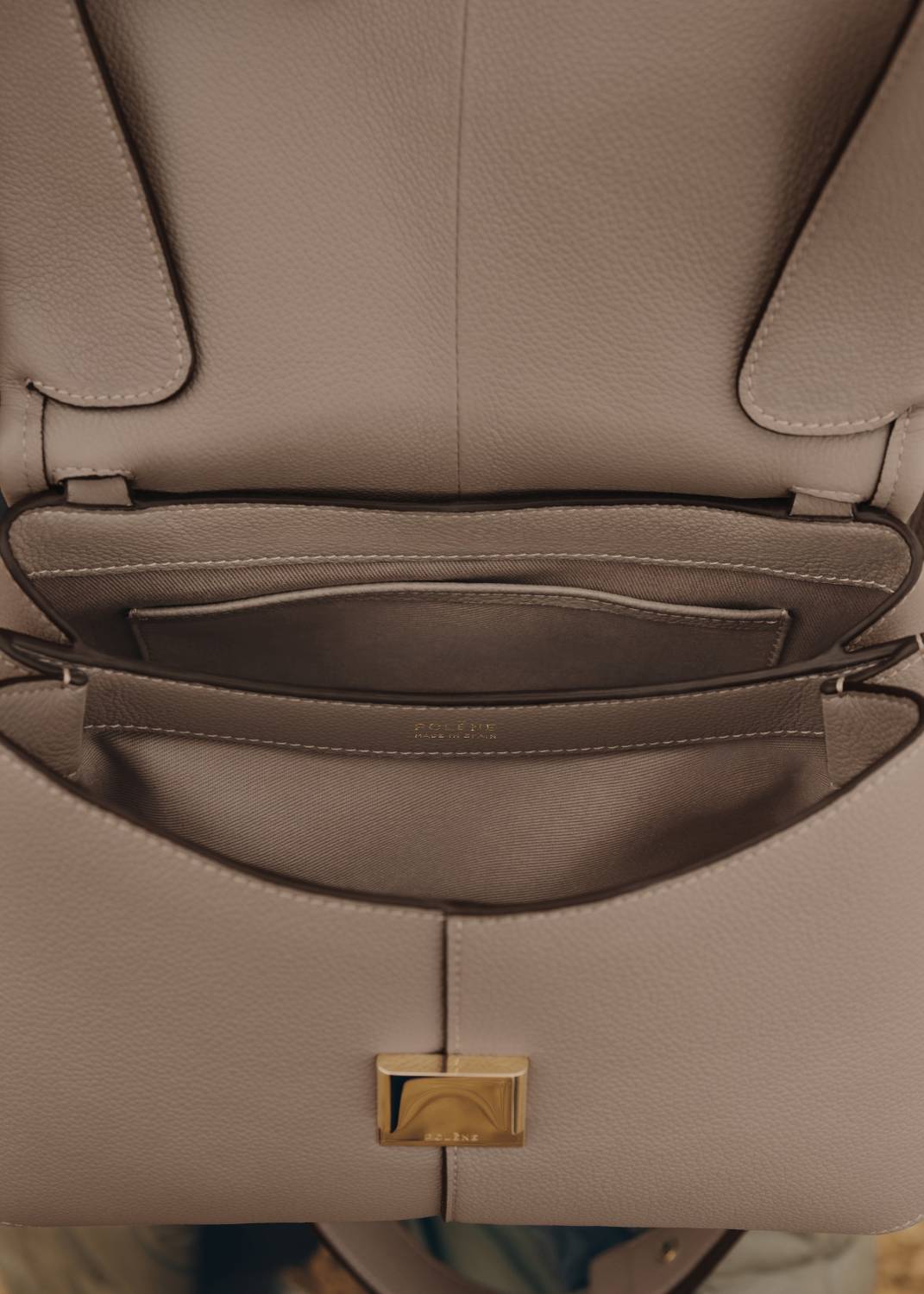 Polene Mokki Edition Textured Beige Shoulder Bag-2