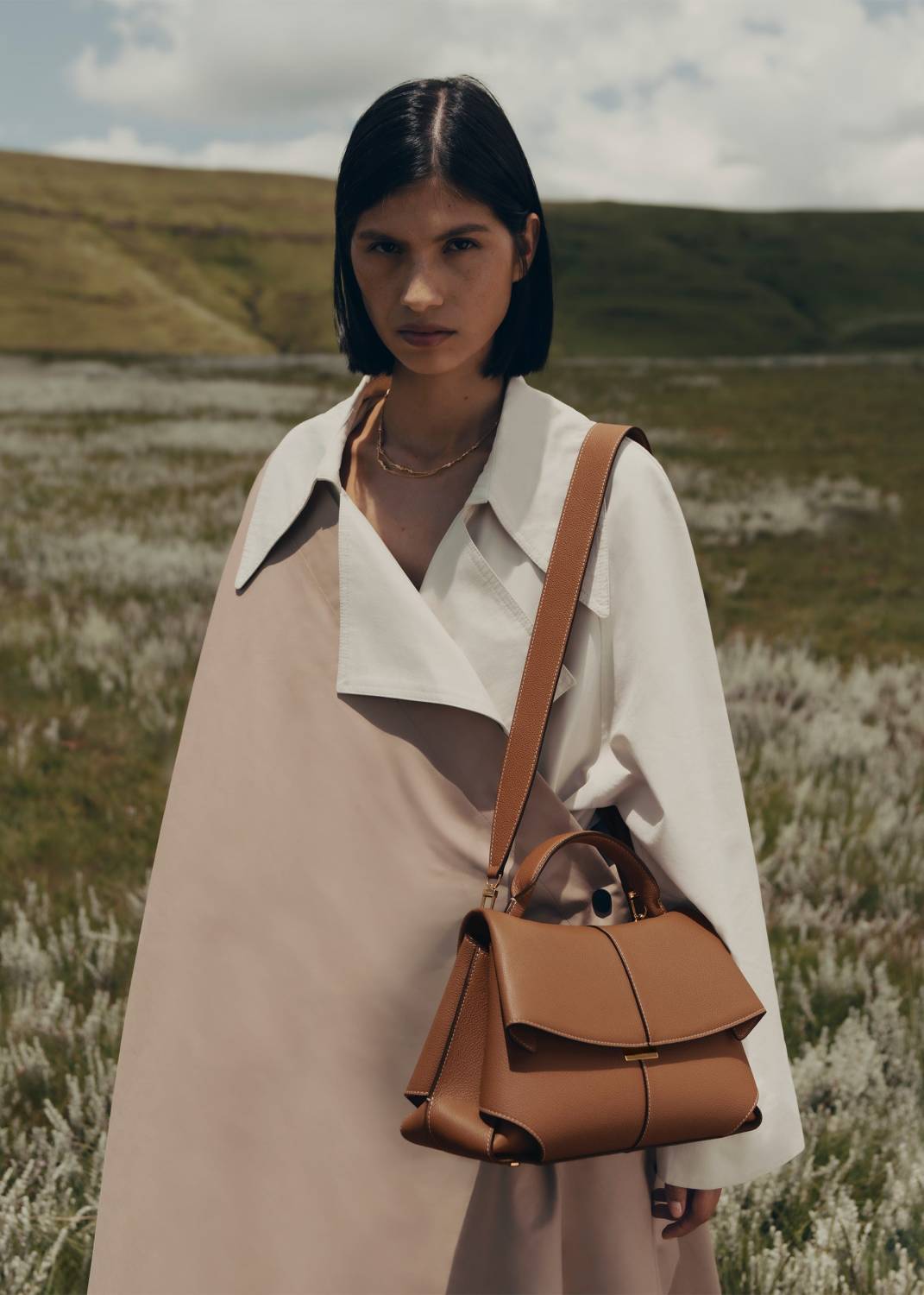 Polene Mokki Edition Textured Brown Shoulder Bag-2