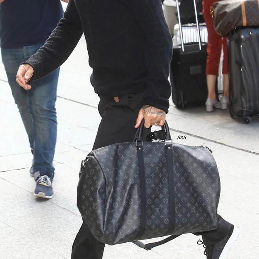 Louis Vuitton Keepall Bandouliére 50 Monogram Canvas Black Duffle Bag-0