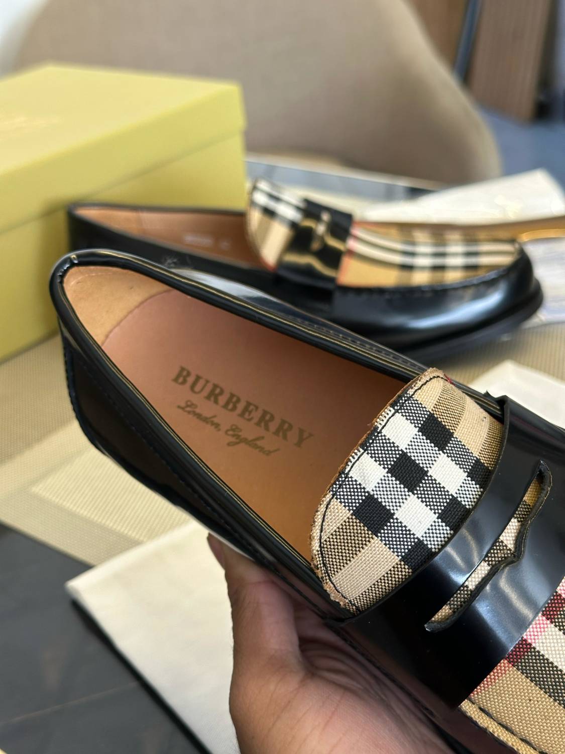 Burberry Matte Black Premium Quality Leather Loafers-2
