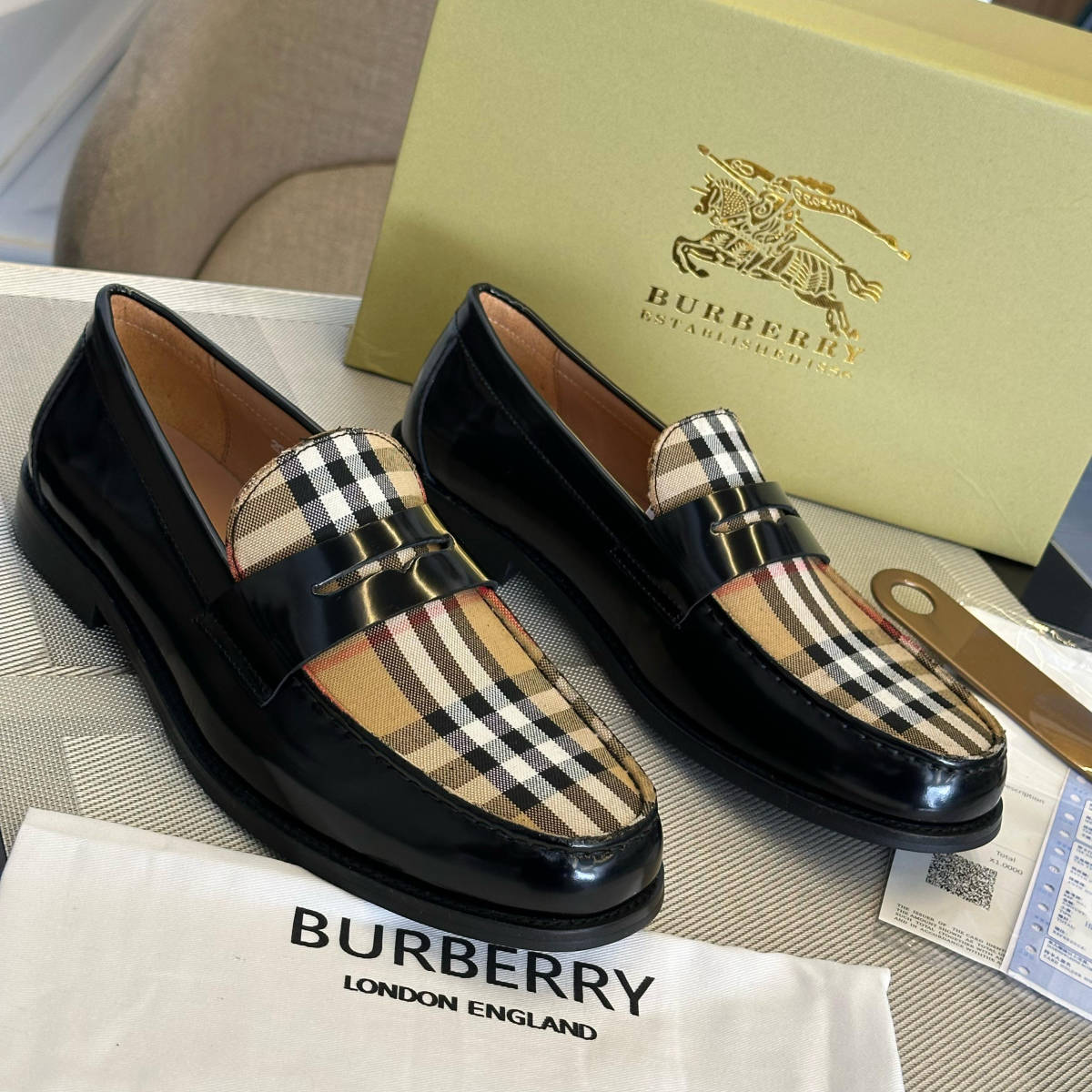 Burberry Matte Black Premium Quality Leather Loafers-0