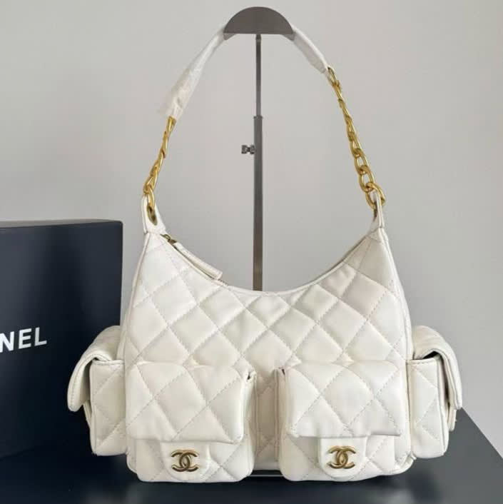 Chanel Cargo White Hobo Bag-0