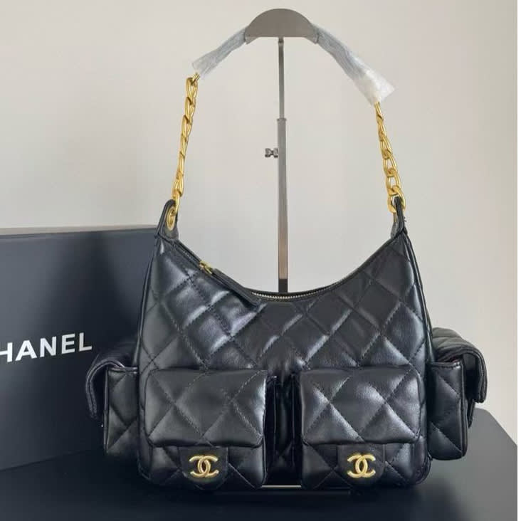 Chanel Cargo Black Hobo Bag-0