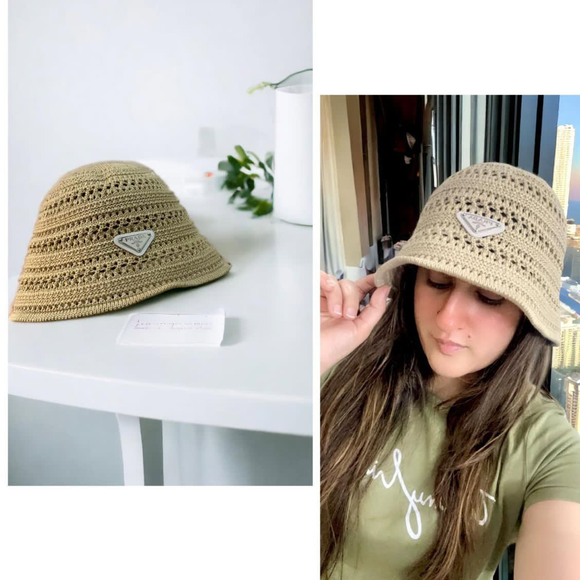 Prada Cream Premium Bucket Hat-2