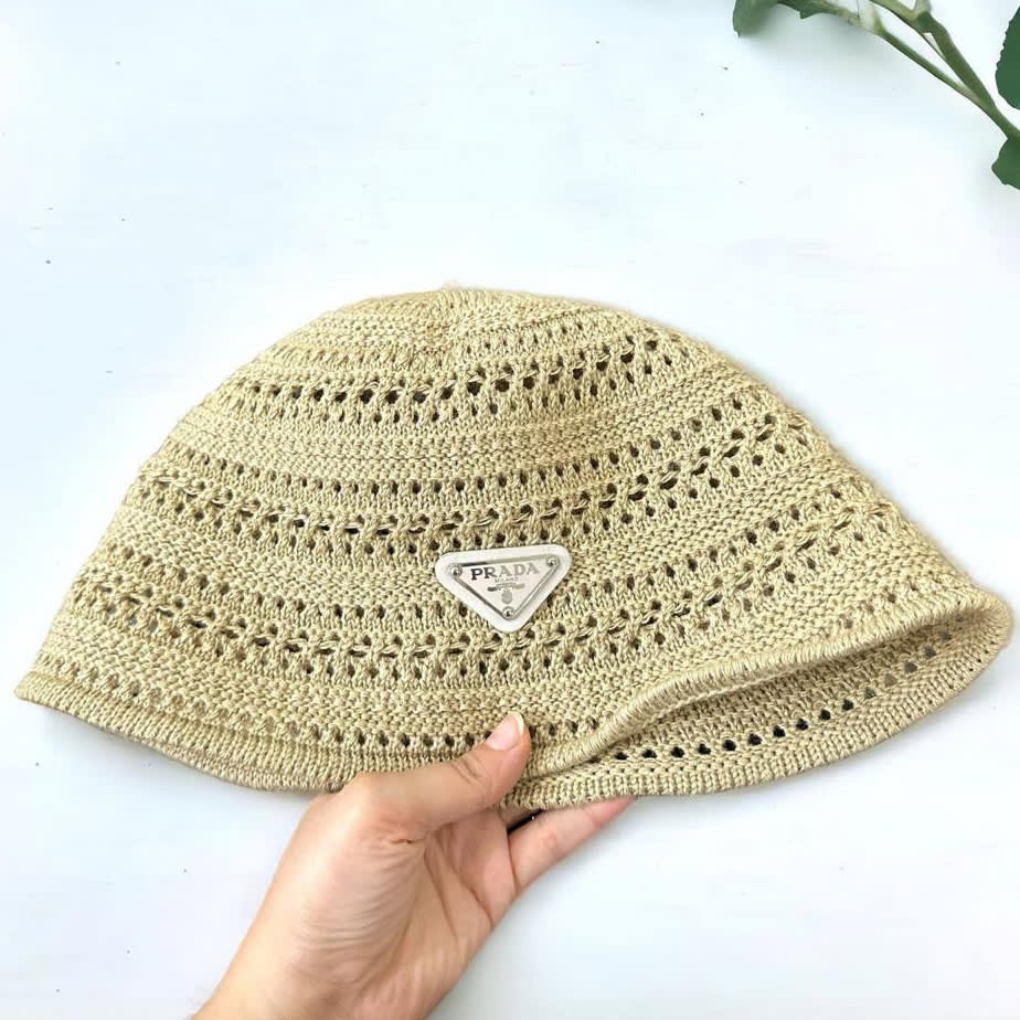 Prada Cream Premium Bucket Hat-0