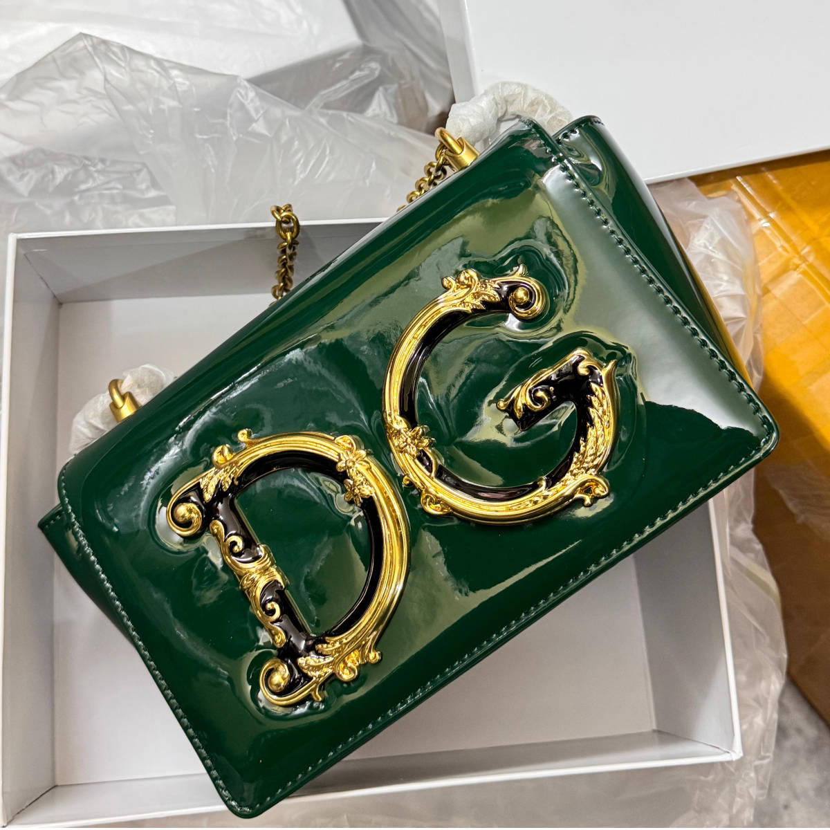 Dolce & Gabbana Nappa leather DG Girls Green shoulder bag-0