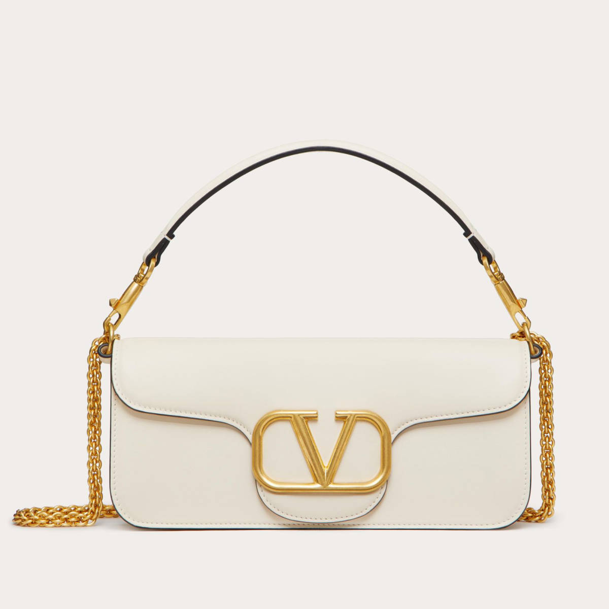 Valentino Garavani Locò White Shoulder Bag-0