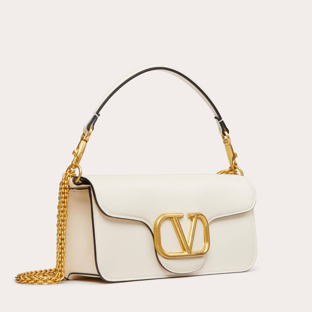 Valentino Garavani Locò White Shoulder Bag-1