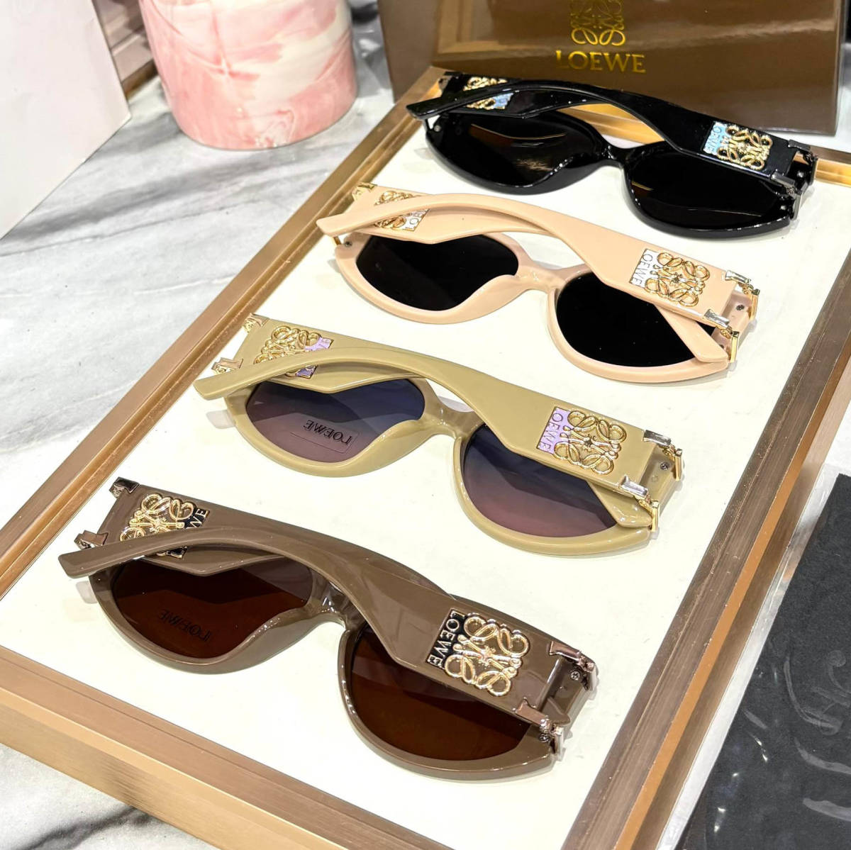 Loewe Beige Premium Women's Sunglasses-3