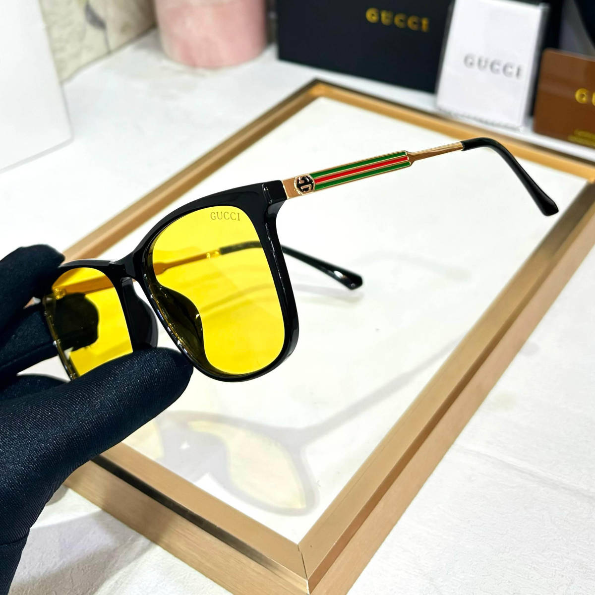 Gucci Yellow Luxury Sunglasses-2