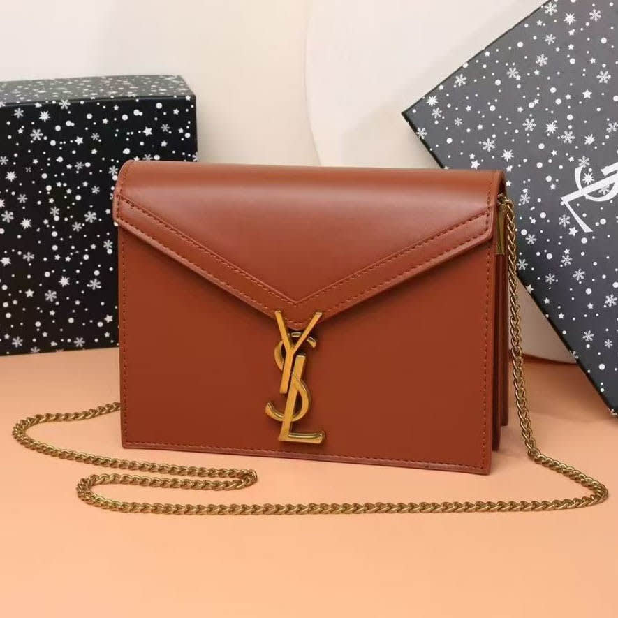 Saint Laurent Solferino Brown Leather Bag-0