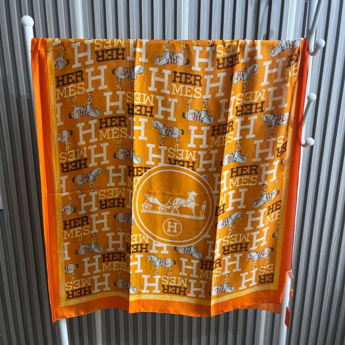 Hermes Premium Quality Orange Silk Stole-0