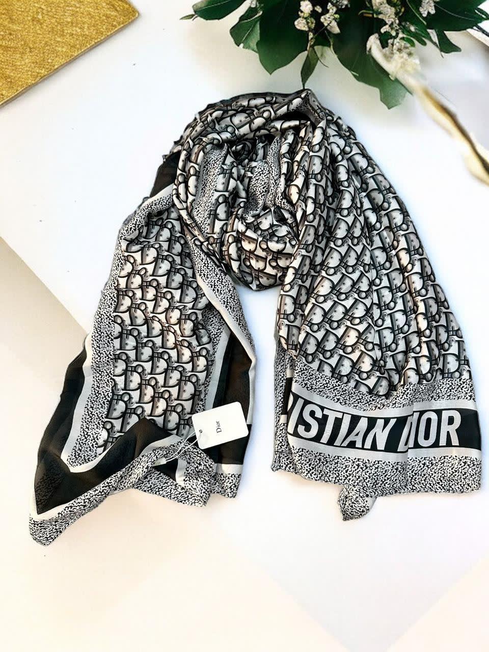 Dior Premium Quality Black Silk Stole-0