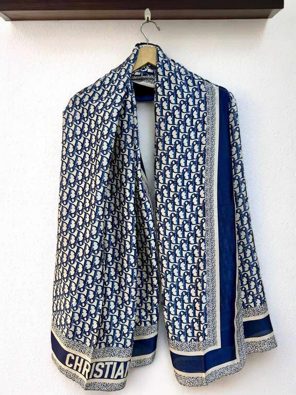 Dior Premium Quality Blue Silk Stole-1
