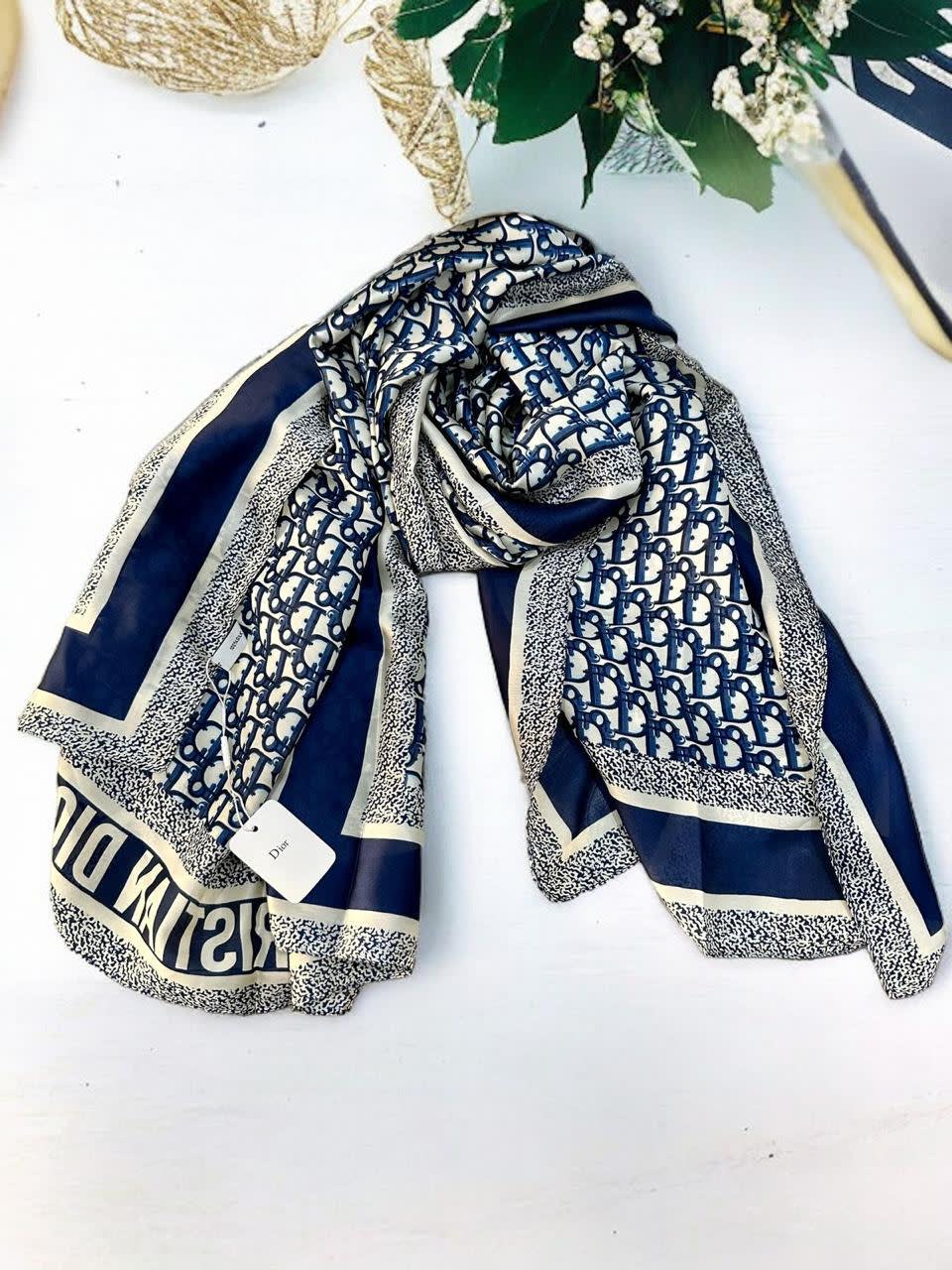 Dior Premium Quality Blue Silk Stole-0