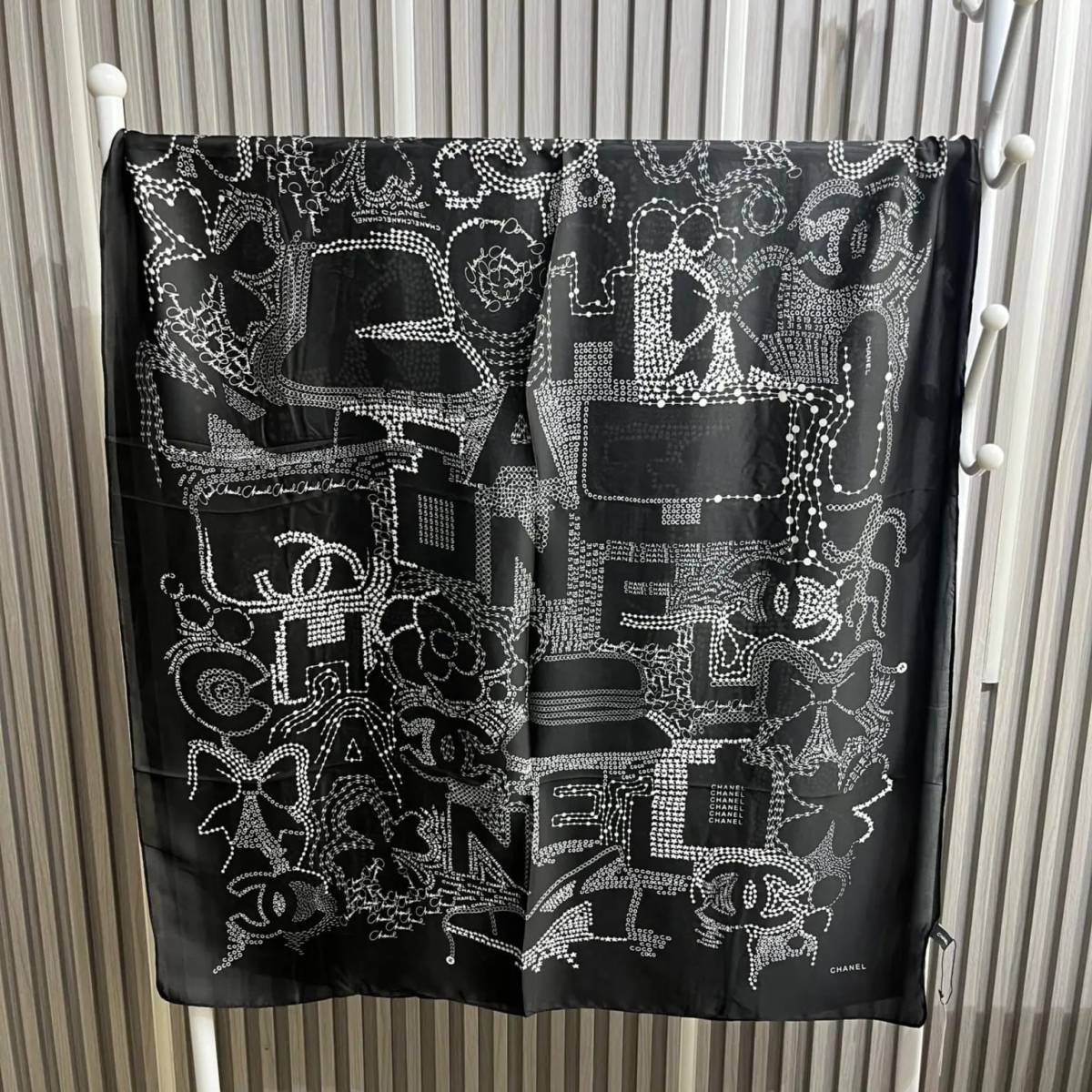 Chanel Premium Quality Black Silk Stole-1