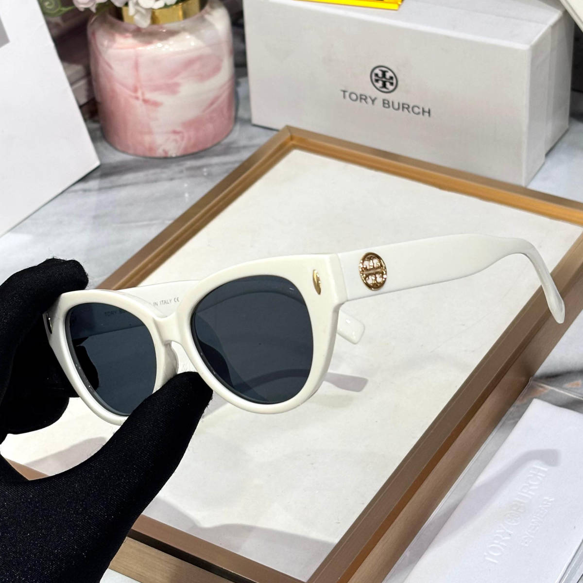 Tory Burch White Premium Women's Sunglasses-1