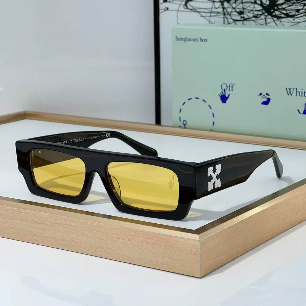 Off-White Yellow Luxury Sunglasses-0