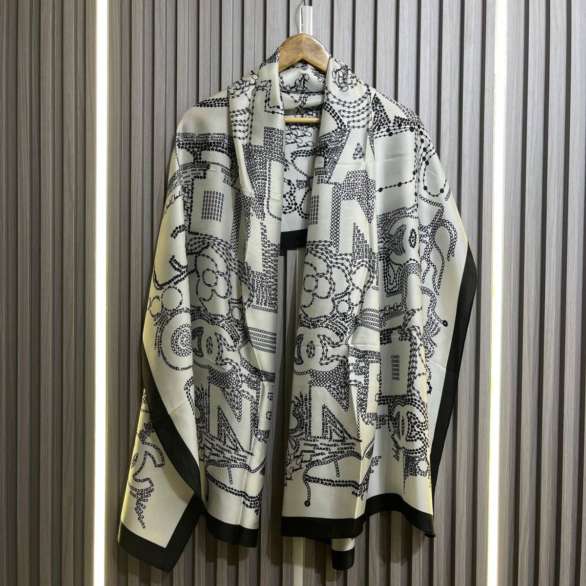 Chanel Premium Quality White Silk Stole-1