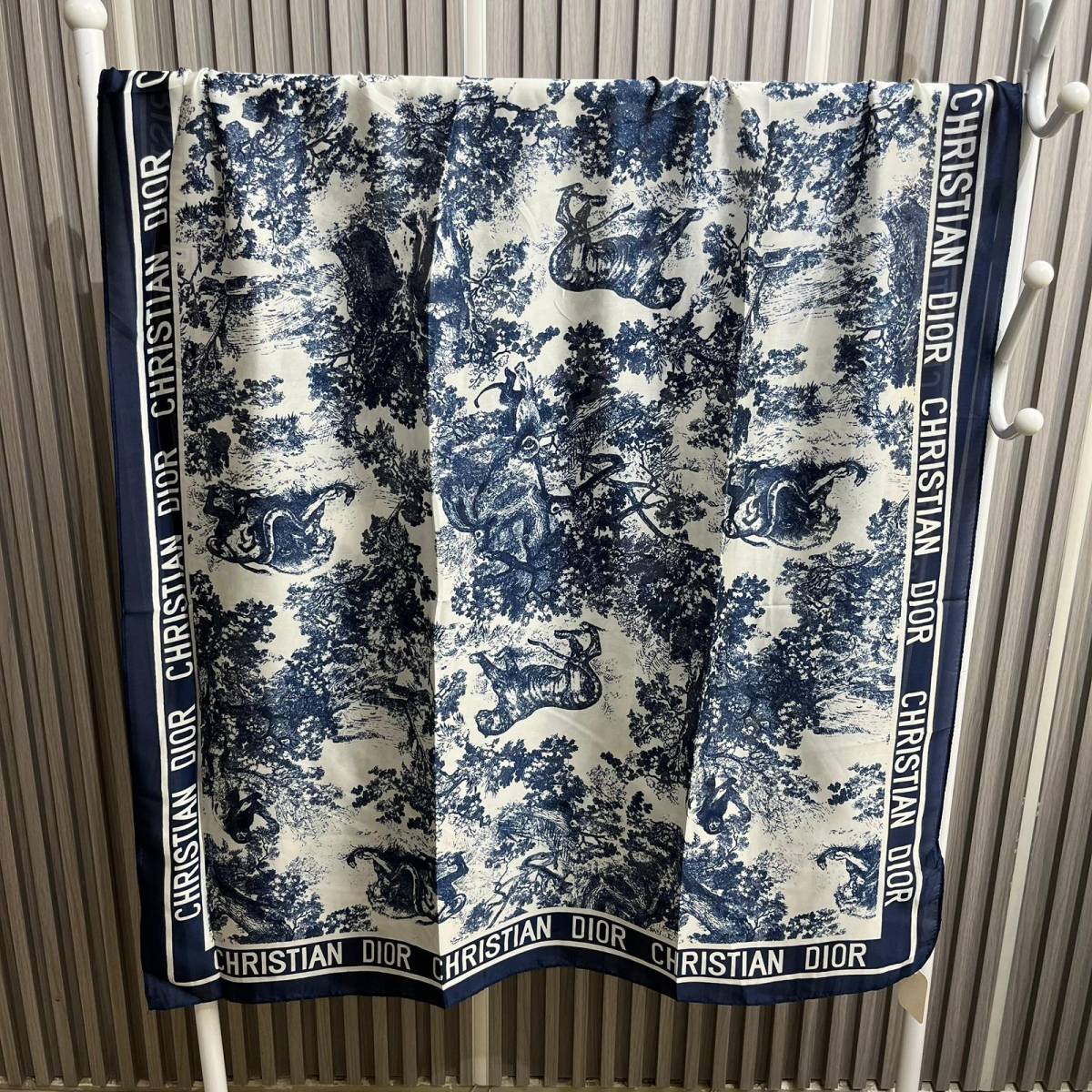 Dior Premium Quality Blue Silk Stole-1