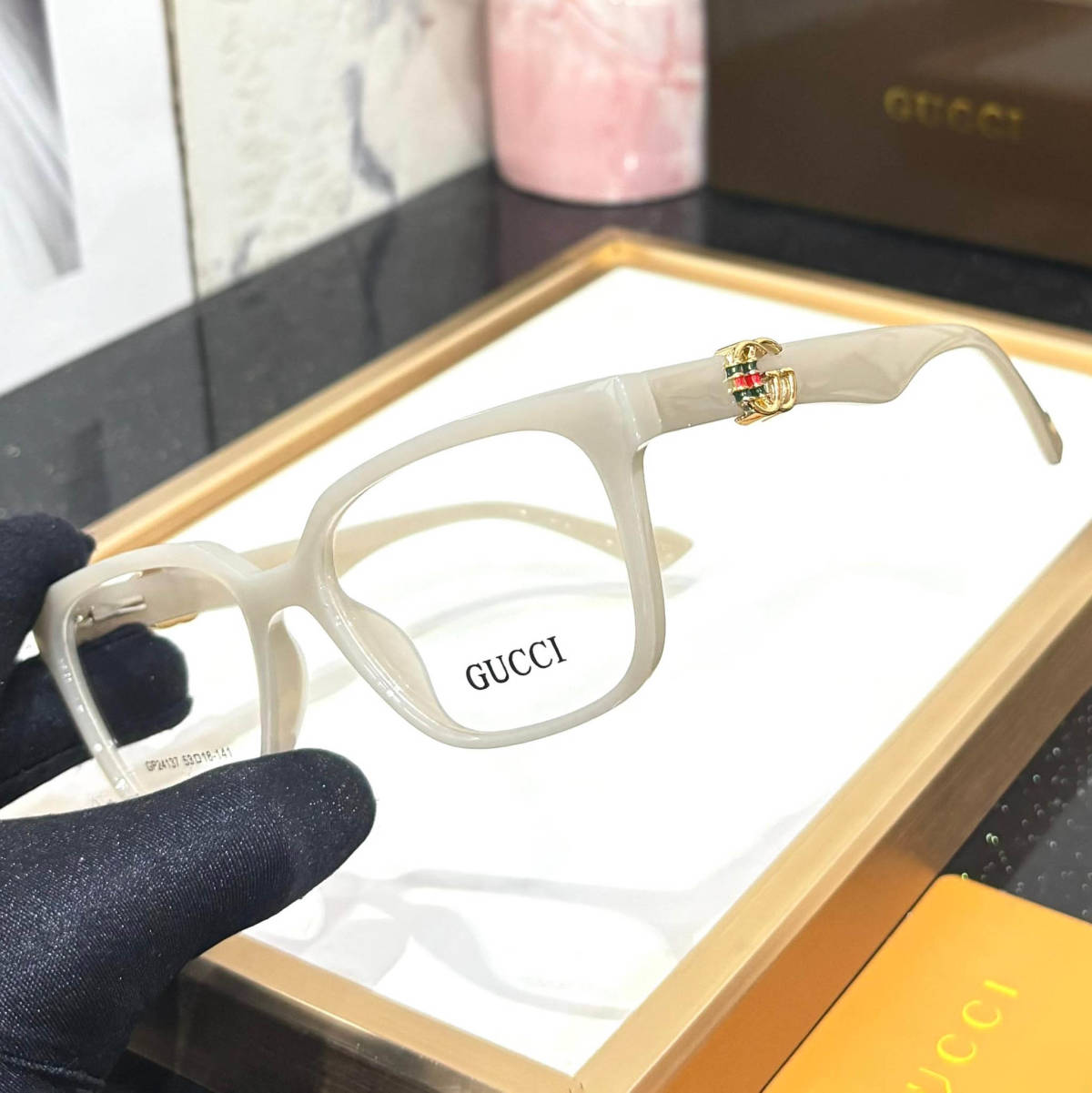 Gucci White Premium Women's Sunglasses-1