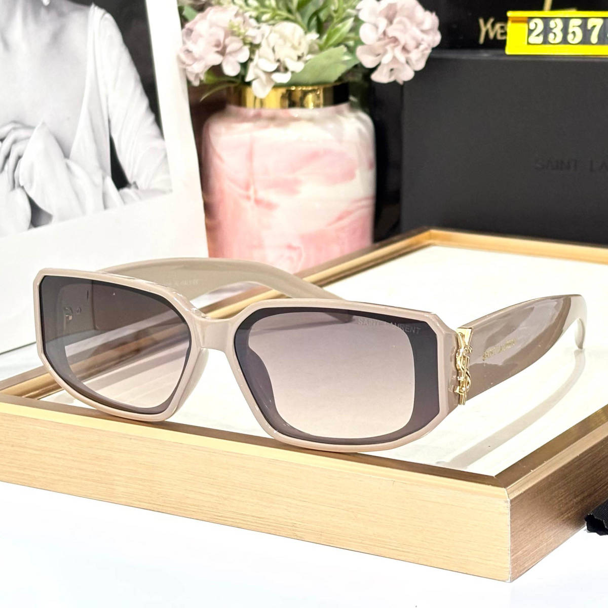 Ysl Beige Premium Women's Sunglasses-0