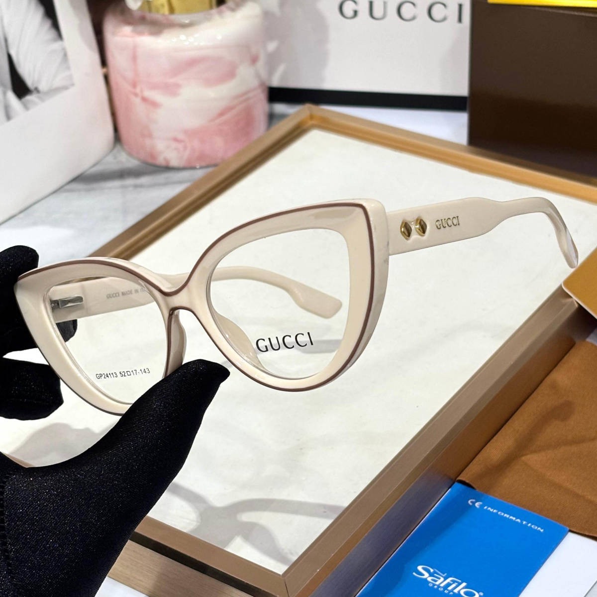 Gucci White Premium Women's Sunglasses-1