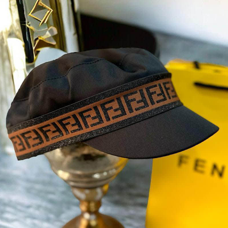 Fendi Black Premium Beret Hat-0