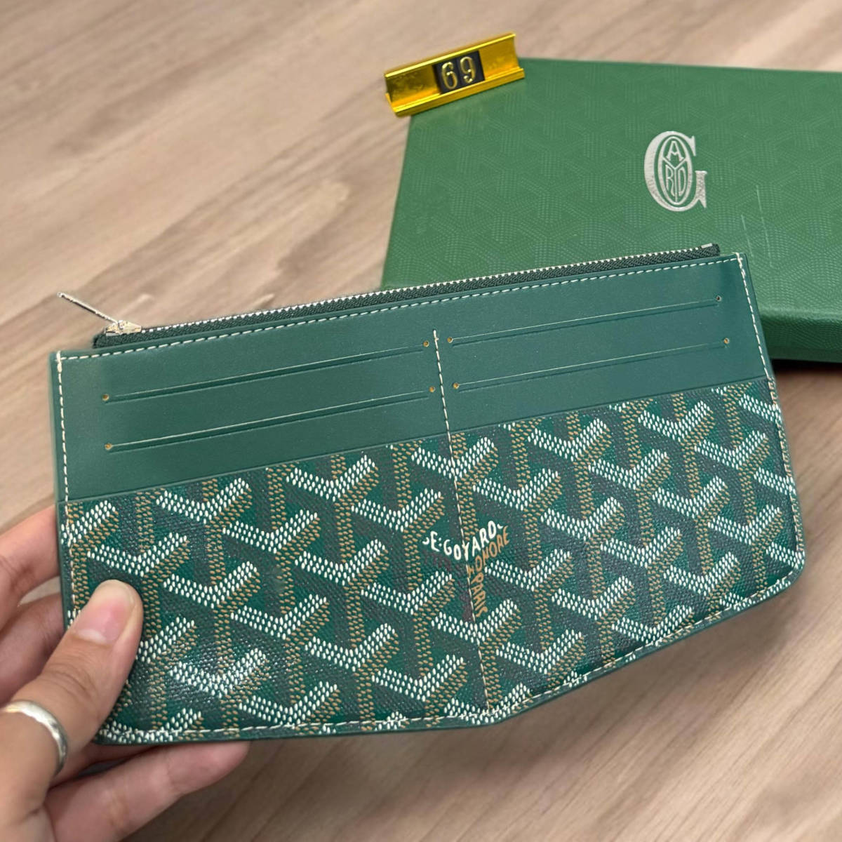 Goyard Green Premium Long Card Wallet-5