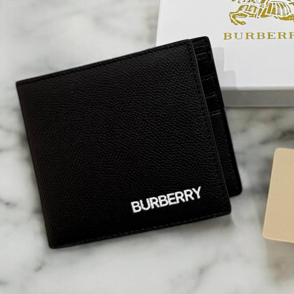Burberry Black Leather Compact Wallet-1